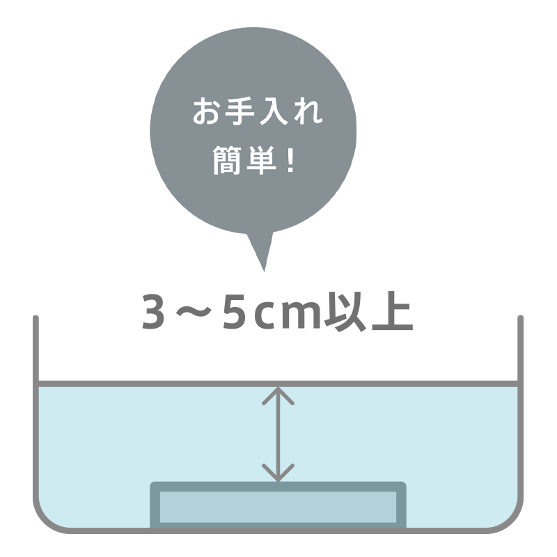 80℃前後の熱湯で約15分間つけ置き洗い